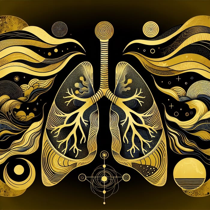 Breathing Art: Lungs & Stress Management in Gold