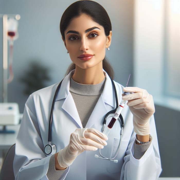 Experienced Middle-Eastern Female Phlebotomist
