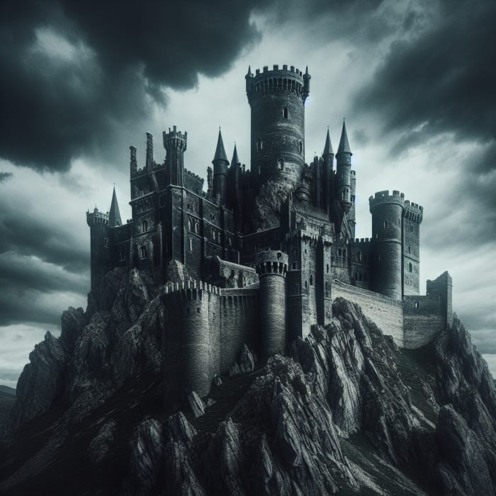 Rugged Gothic Castle on Mountain Peak | Dark & Gritty