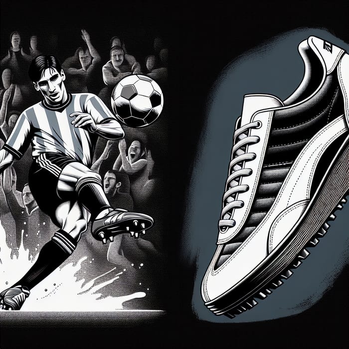 Maradona Scoring Goal in Nike TN Sneaker Illustration