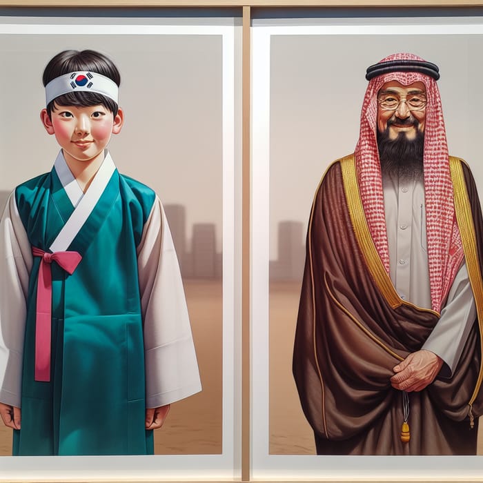 Korean Boy's Traditional to Saudi Arabian Religious Transformation