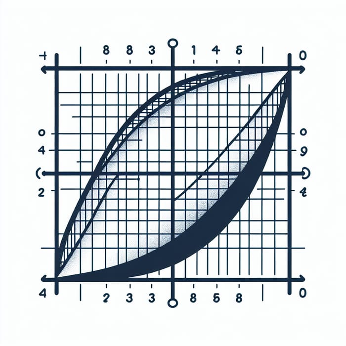 Mathematical Parabola on Grid with Numbered Axes
