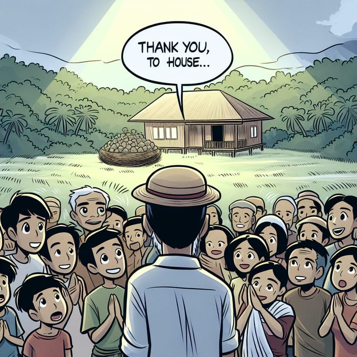 Heartfelt Bayanihan Moment: Forest Scene Illustration