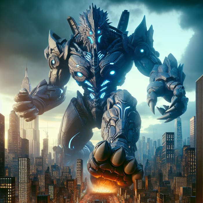 Giant Digimon Crushes City - Apocalyptic Scene Unfolds