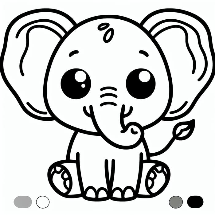 Cute Elephant Coloring Picture for 4-Year-Olds | Fun Printable