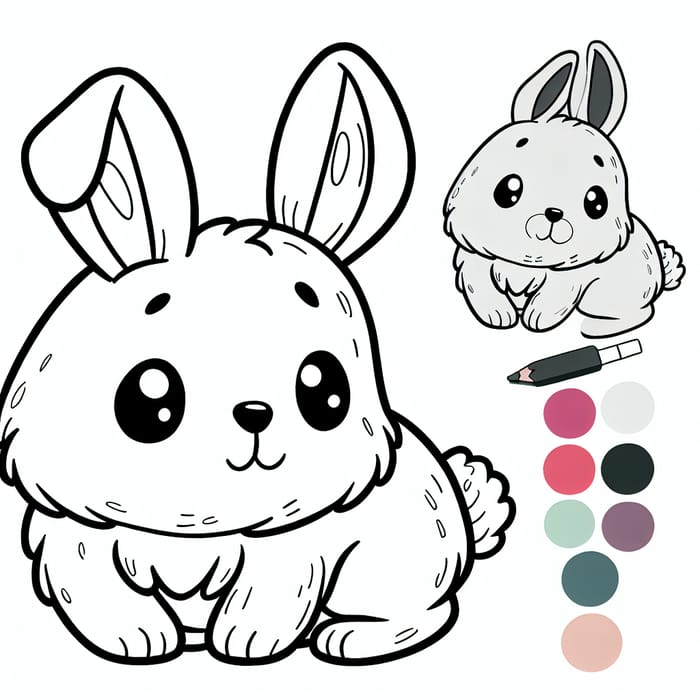 Adorable Rabbit Coloring Picture for 6-Year-Olds | Free Printable