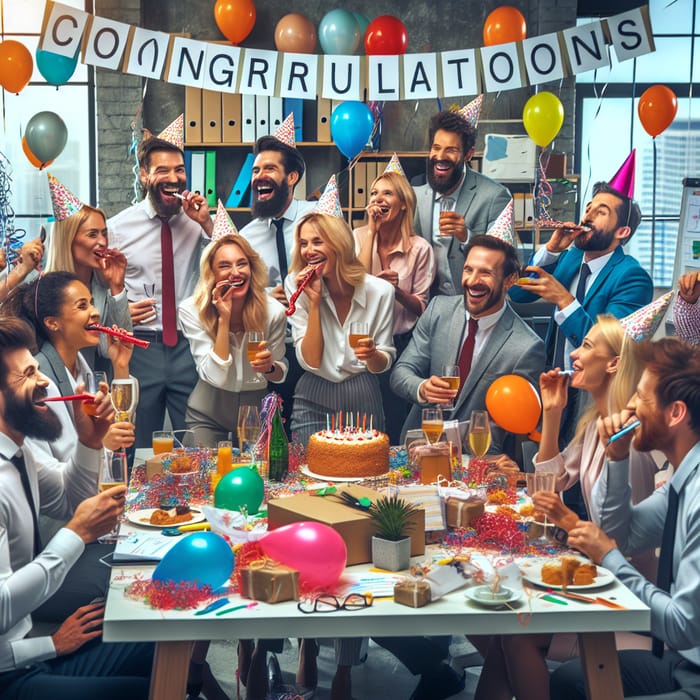 Office Party with Diverse Employees | Celebratory Event Office Party with Diverse Employees | Celebratory Event