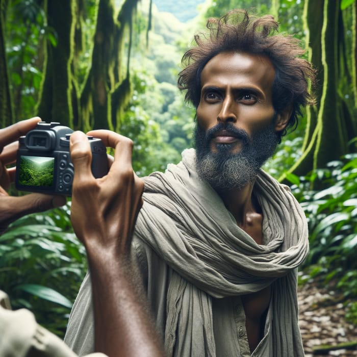Tall Somali Man with Beard in Brazilian Rainforest | Surprised Look