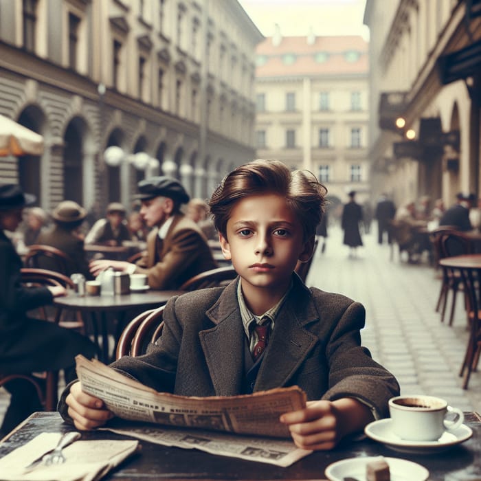 Vintage 1930s Boy in Warsaw Café | Retro Style
