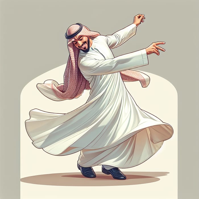Saudi Man Dancing | Traditional Thobe Performance