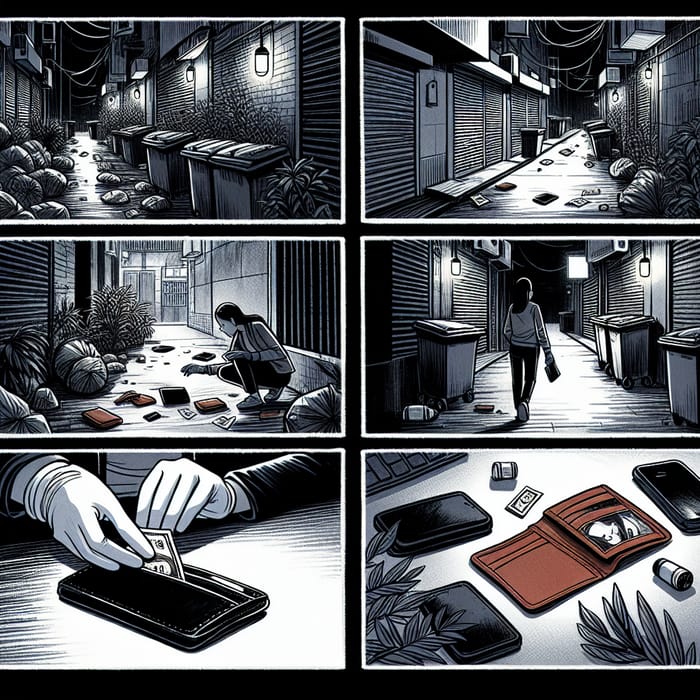 Crime Scene Storyboard: Intriguing City Alley Sequence