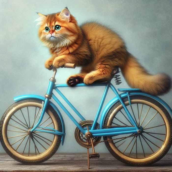 Cute Cat Enjoying Bicycle Ride