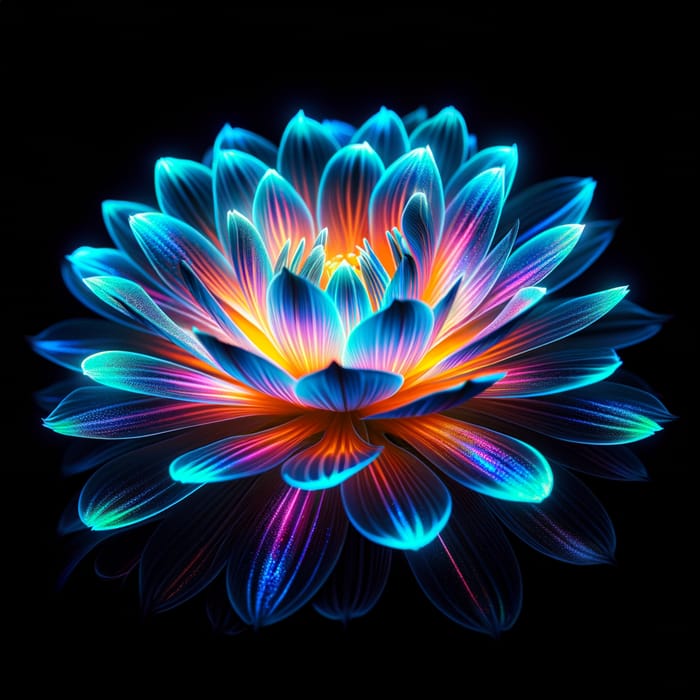 Enchanting Night Bloom - Brilliant Neon Glow