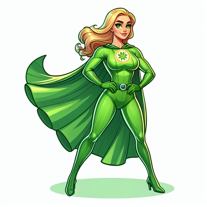 Charming Female Green Superman: Determined & Hopeful Superhero