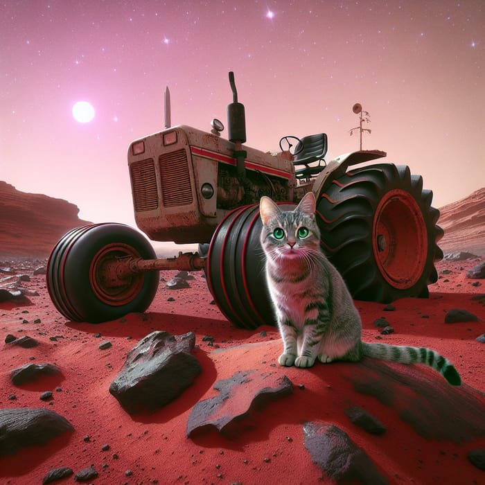 Curious Cat on a Martian Tractor Surface