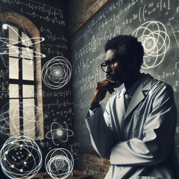 African American Man in Deep Quantum Physics Study