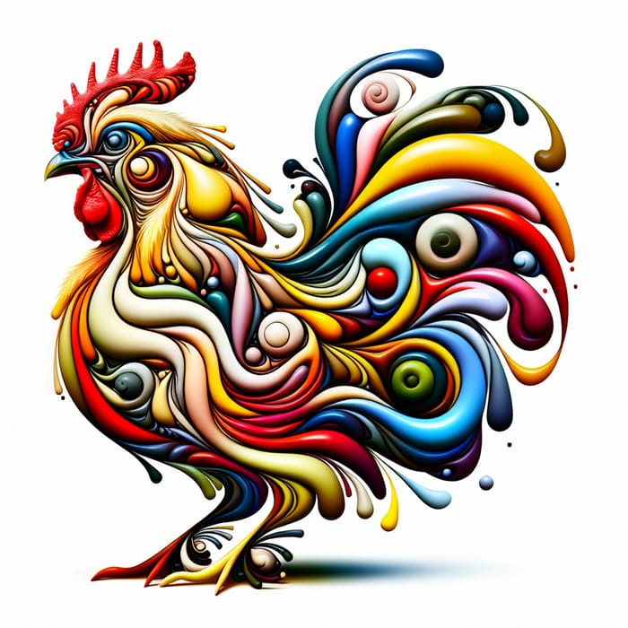Abstract Chicken Visualization: Creative Exploration of Shape & Color
