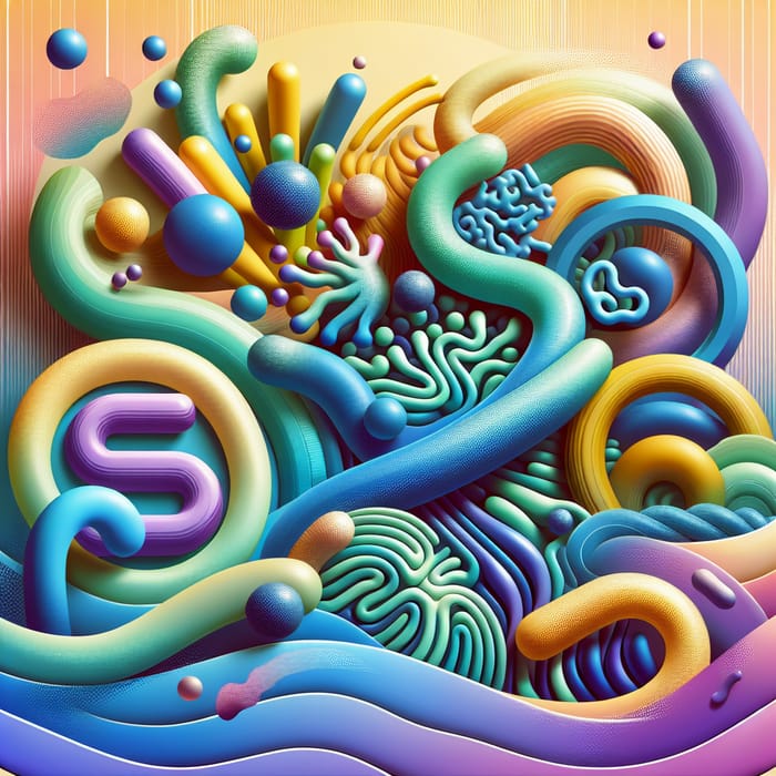 Colorful Gut Microbiome Abstract Art | Digestive Health