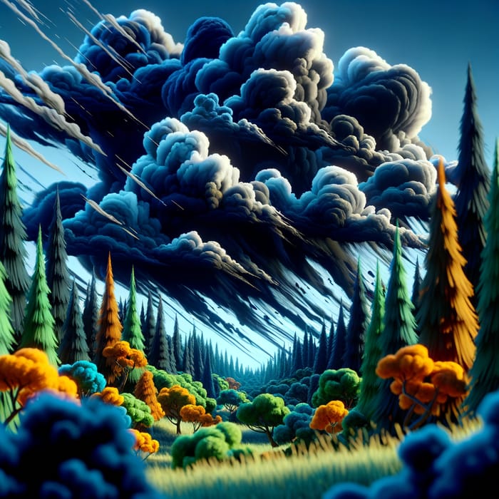 Dark Clouds Gathering Over Forest | 3D Animation | AI Art Generator ...