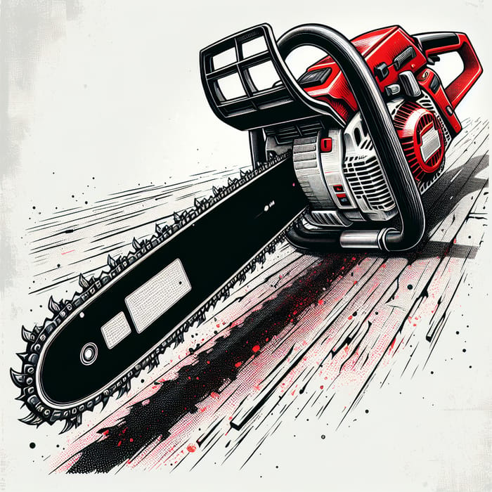 Stylish Red and Black Chainsaw - Top Quality Branding