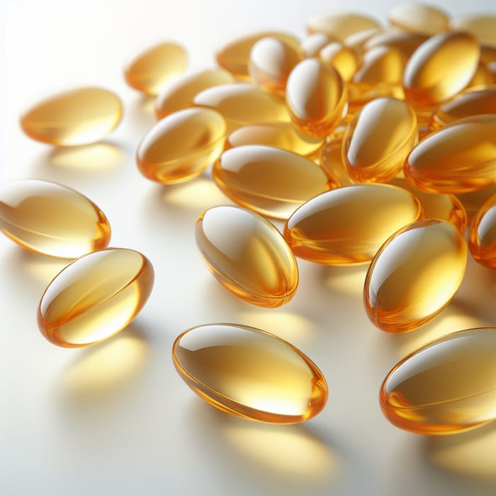 Omega-3 Supplement Pills - Deep Gold Softgels for Better Health