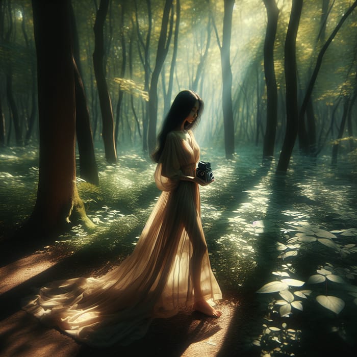 Enchanted Forest Stroll by Mysterious Asian Woman