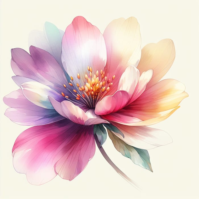 Detailed Spring Flower Vector Graphic | Soft Watercolor Painting