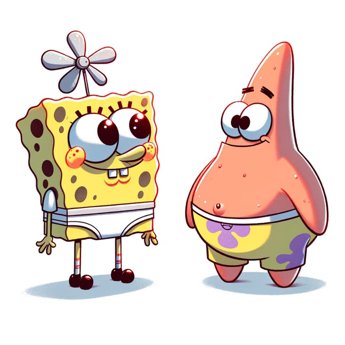 SpongeBob and Patrick in Beachwear Fun