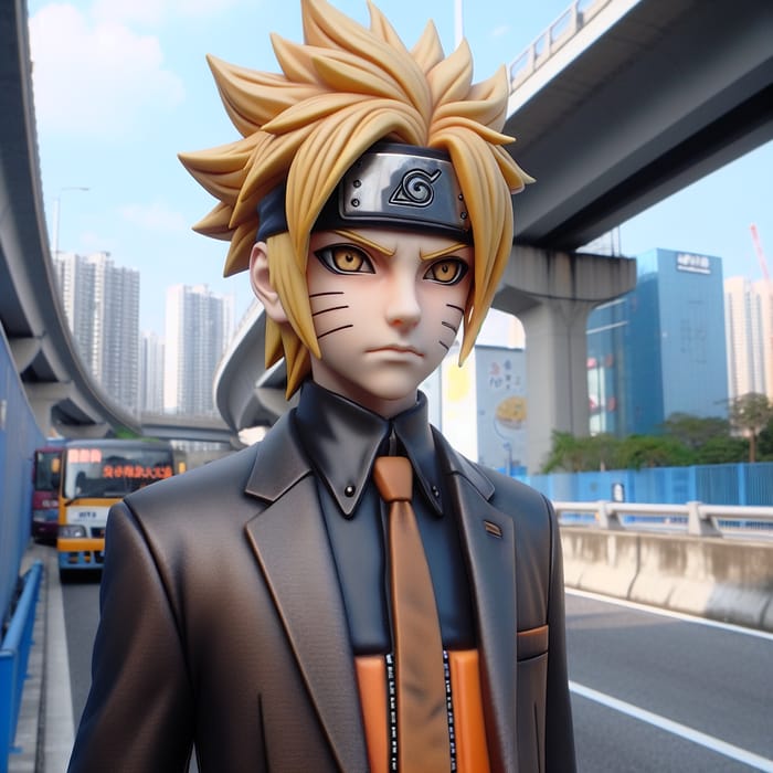 Naruto Uzumaki in Suit: Stylish Character Image