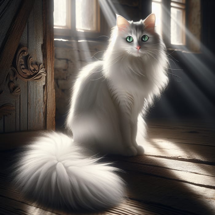 Elegant Snow-White Cat | Majestic Feline Beauty