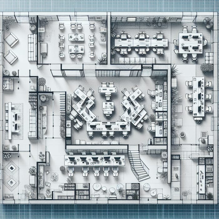 Modern 2-Floor Tech Office Design Floorplan