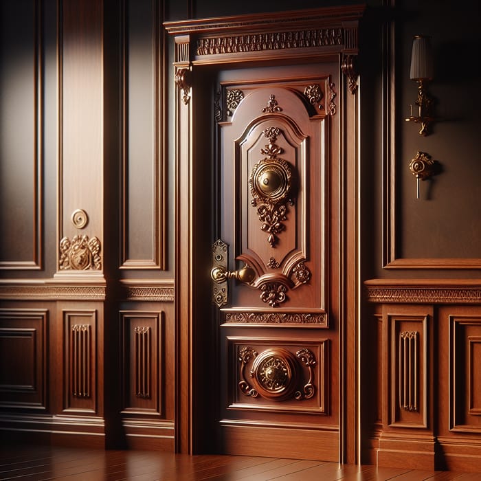 Classic Mahogany Interior Door - Vintage Design