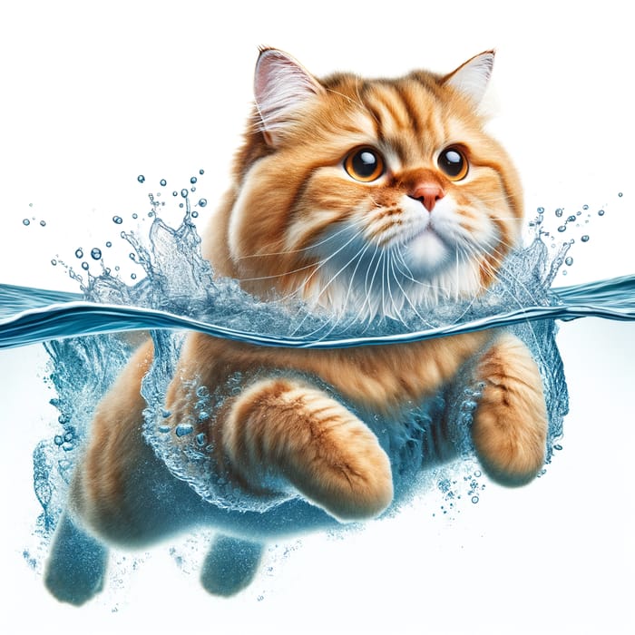 Cat Swimming - Adorable Cat Enjoying a Swim