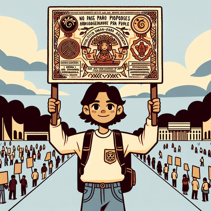 Filipino Student Supporting Indigenous Advocacy | University Rally Illustration