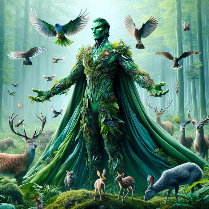 Nature's Guardian Superhero | Earth's Flora & Fauna Protector