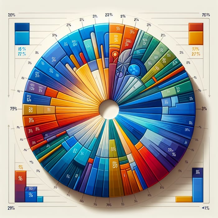 Circular Blue Chart with Harmonious Slices