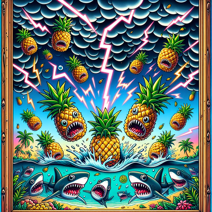 Colorful Pineapple Storm | Tropical Shark Infested Waters