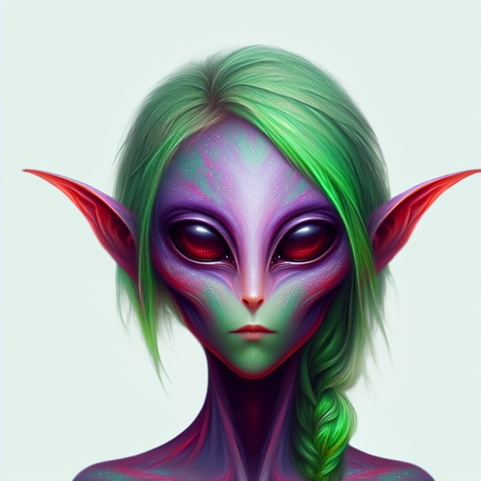 Alien Shakira: Martian Transformation with Green Hair & Purple Skin - Earth's Cosmic Diva