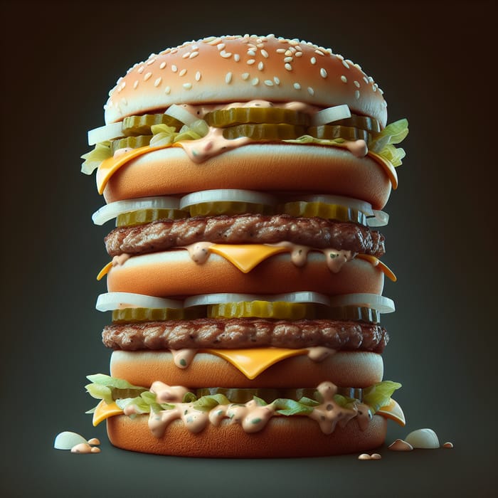 Classic Big Mac Burger - A Towering Fast Food Delight