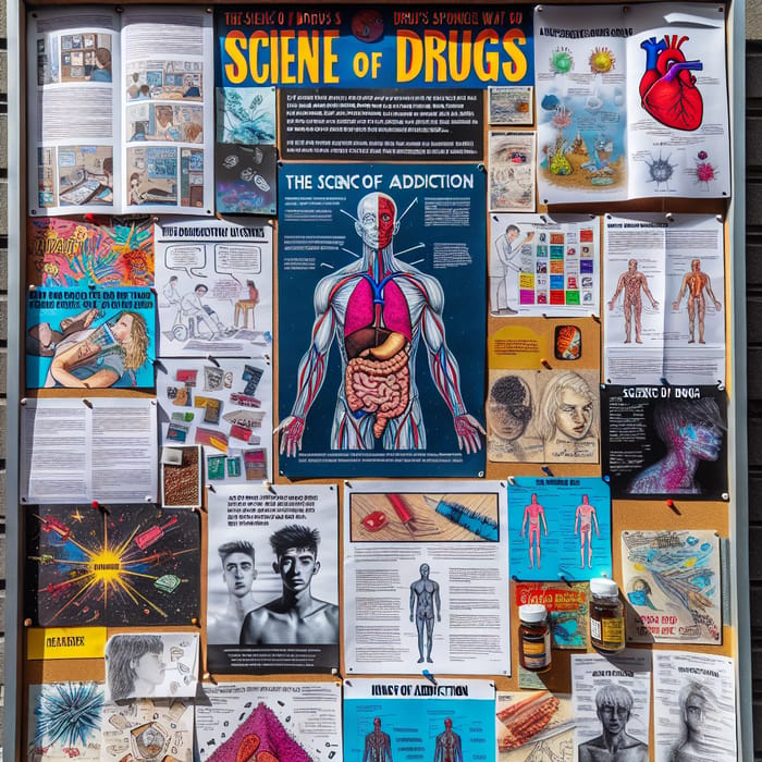 Educational Bulletin Board on the Dangers of Drugs: Info, Images, Quotes