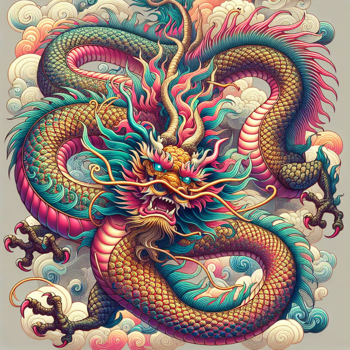 Majestic Chinese Dragon Coiling Gracefully | AI Art Generator | Easy ...