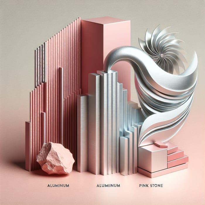 Minimalist Aluminum and Pink Stone Artistry