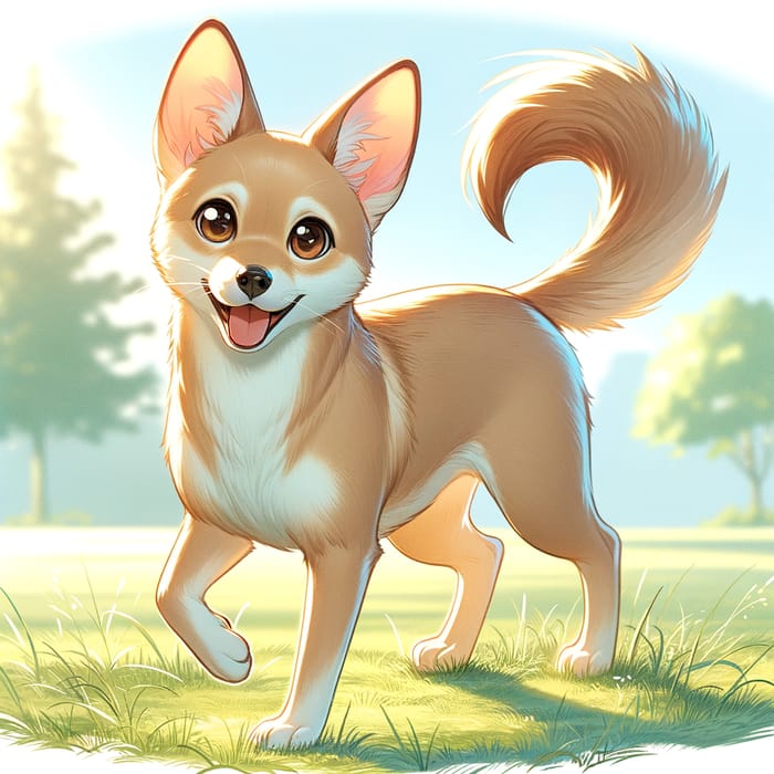 Lively Light Brown Dog with Fox-Like Ears