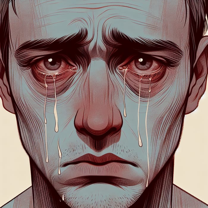 Melancholic Man Illustration | Emotional Sorrow
