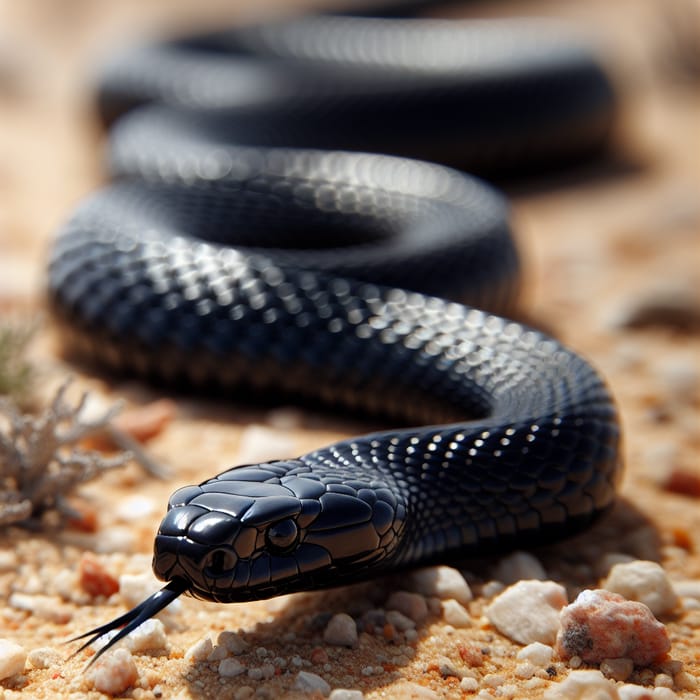 Black Mamba Snake in Savannah - Stunning Image
