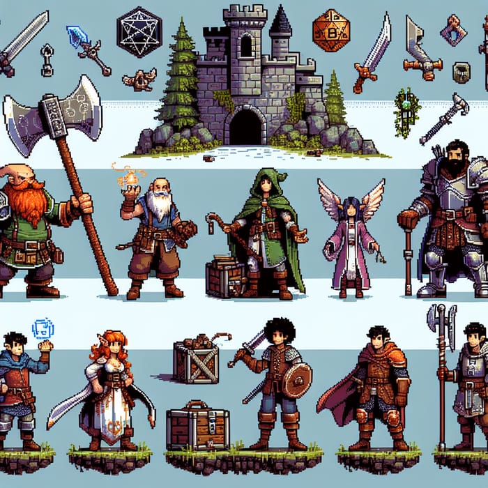 Intricate Pixel Art Scene for DND Game