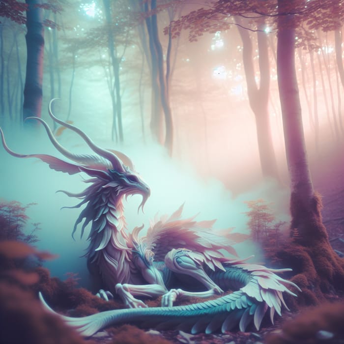 Enchanting Mystical Creature in Ethereal Forest Ambiance