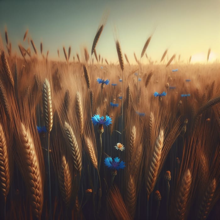 Golden Field: Rye and Cornflowers - A Philosophical Harmony