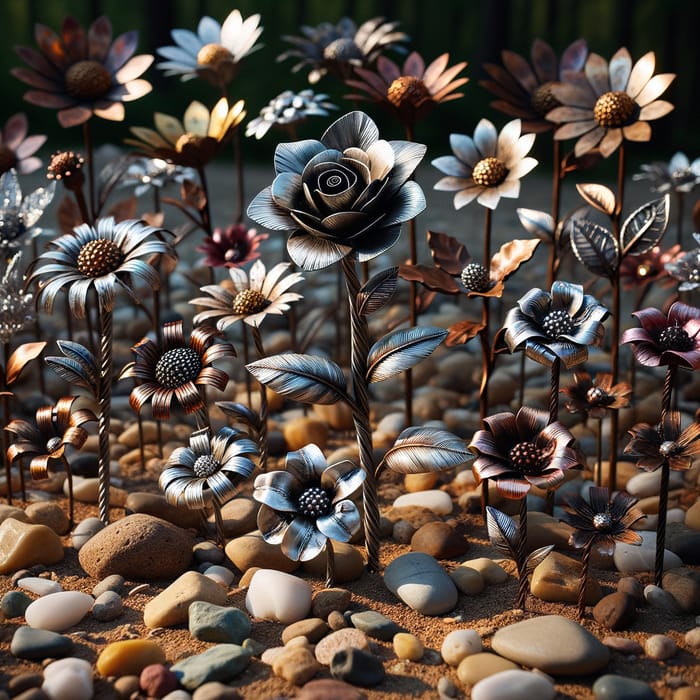 Intricately Crafted Metal Flowers: Nature's Beauty Captured