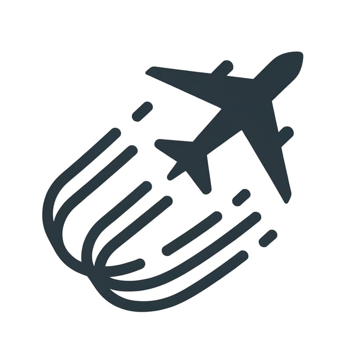 Airplane with Contrails - Modern Icon in SVG Format